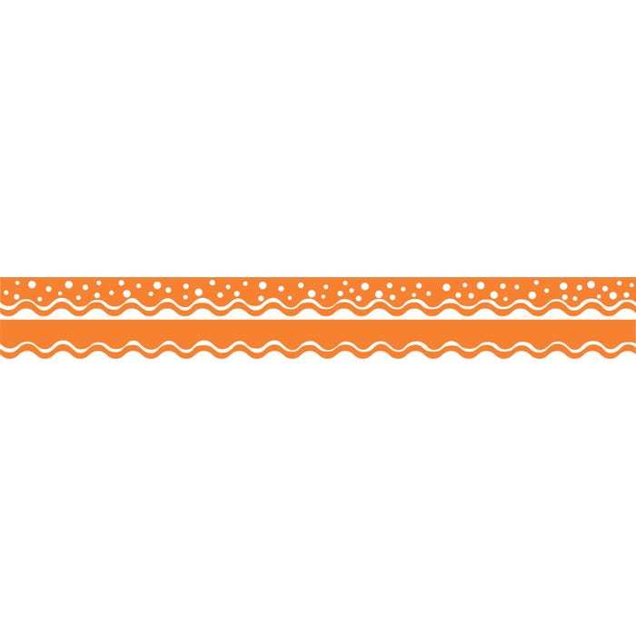 Barker Creek Happy Double-Sided Trimmer, 2-1/4 x 36 Inches, Tangerine, Pack of 13