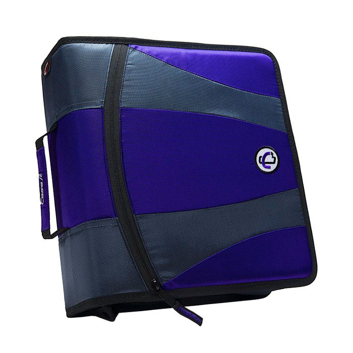 Case·it Dual Ring Zipper Binder, D-Ring, 2 Inches, Purple
