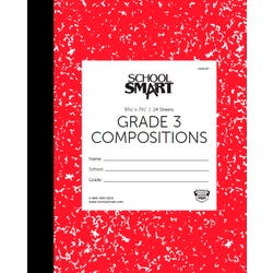 School Smart Skip-A-Line Ruled Composition Book, Grade 3, Red, 48 Pages 085297