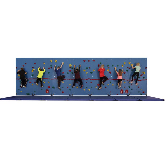 Everlast Climbing Chroma Traverse Wall 40 Foot Package with 2 Inch Blue Mats