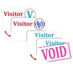 Image for Time's Up! Self-Expiring Visitor Badges, One Day Spot, 3 x 2 Inches, Pack of 100 from School Specialty
