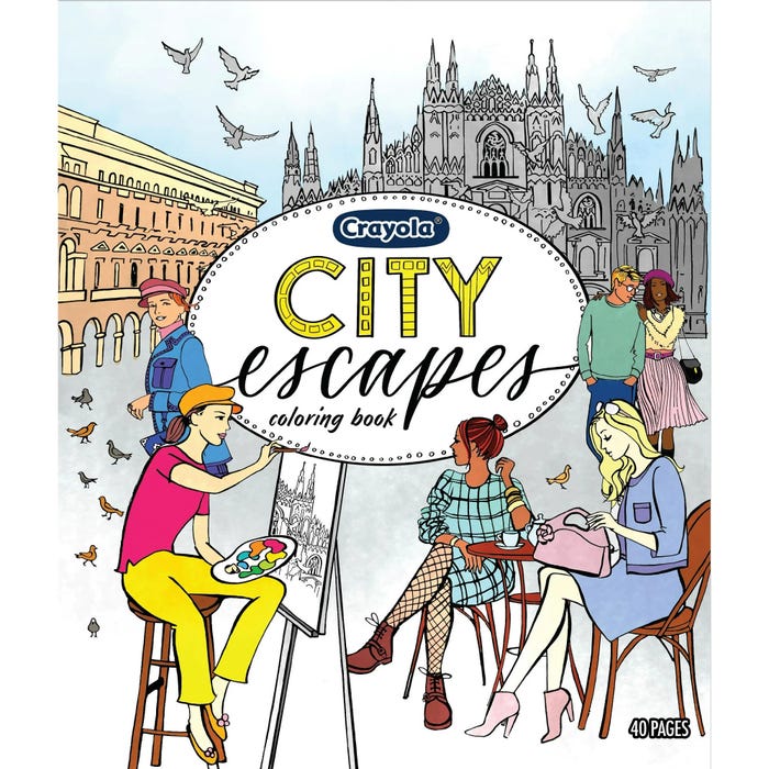 Crayola Adult Coloring Book, City Escapes, 40 Pages