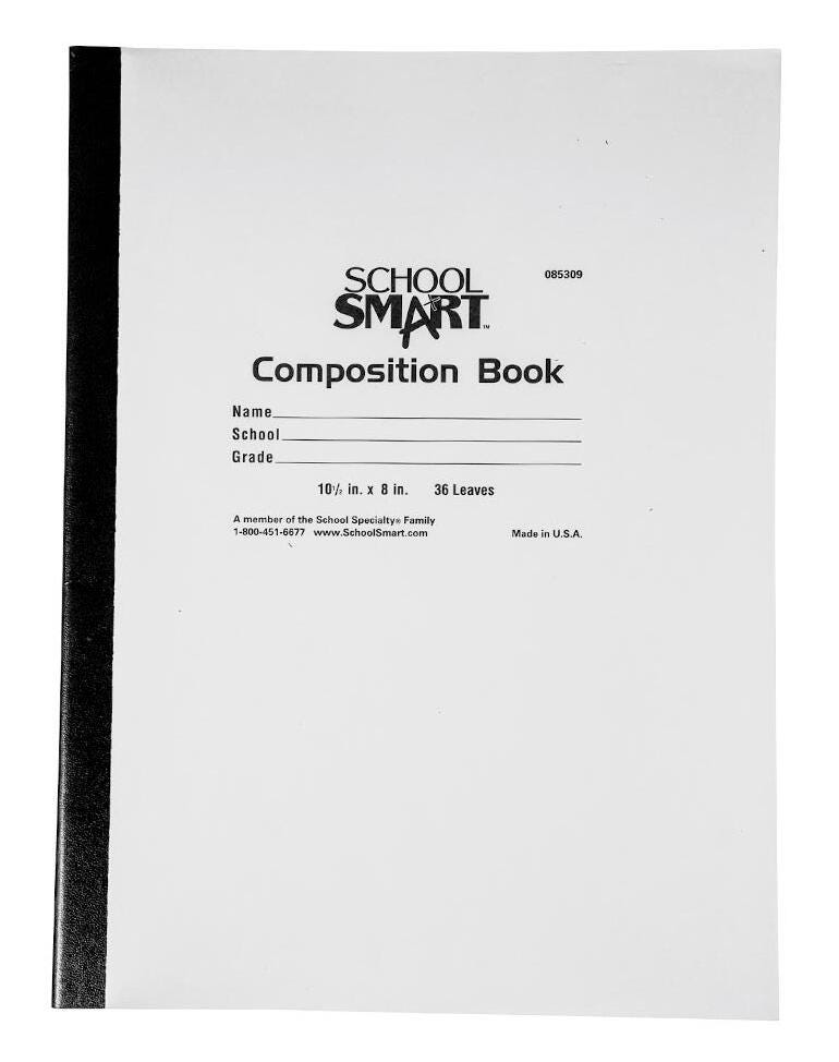 Image for School Smart Stitched Cover Composition Book, Red Margin, 8 x 10-1/2 Inches, 72 Pages from School Specialty