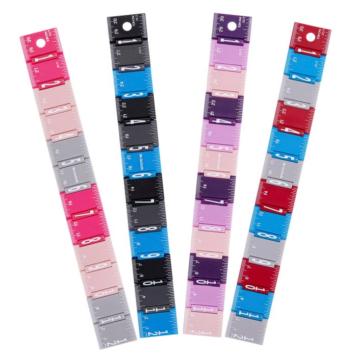 Lockermate by Bostitch Folding Rulers, 12 Inches, Imperial and Metric, Assorted Colors, Pack of 12