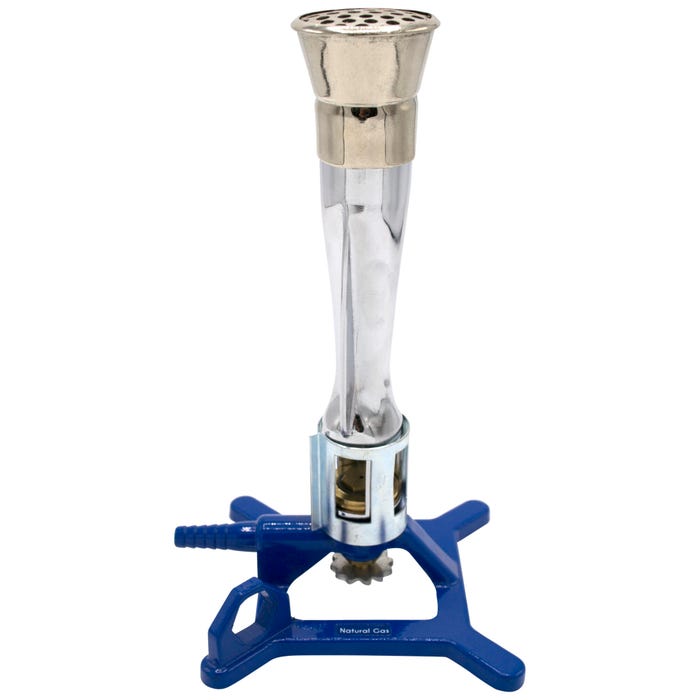 EISCO Natural Gas Meker Bunsen Burner, StabiliBase Anti-Tip Design with Handle