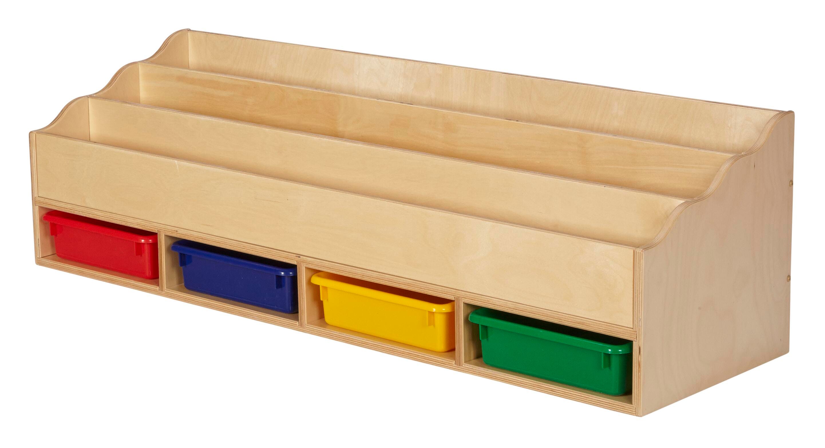 Image for Childcraft Stacker Top Compartment Storage, 4 Assorted-Color Trays, 46-1/4 x 14-1/4 x 13-3/4 Inches from School Specialty