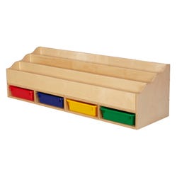 Childcraft Stacker Top Compartment Storage, 4 Assorted-Color Trays, 46-1/4 x 14-1/4 x 13-3/4 Inches