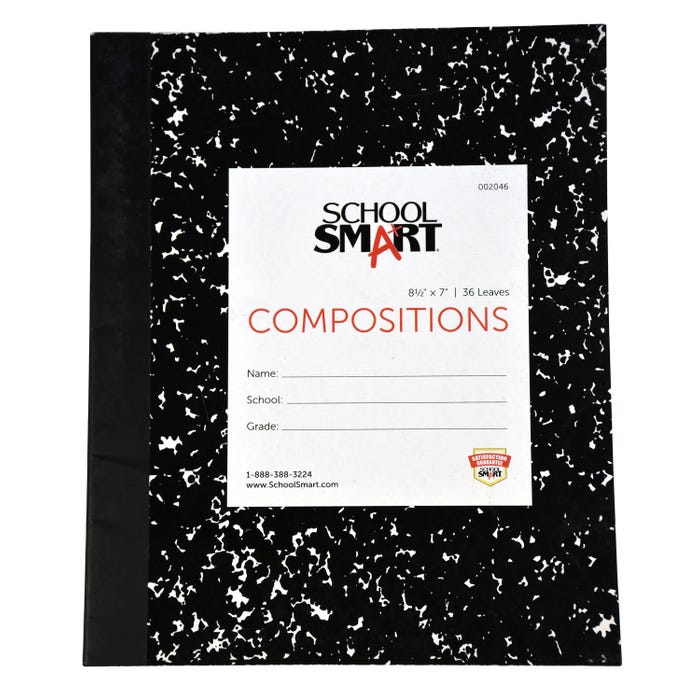 School Smart Flexible Cover Composition Book, 8-1/2 x 7 Inches, 36 Sheets
