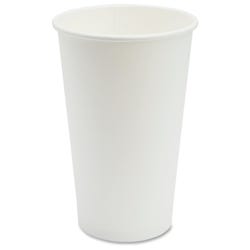 Genuine Joe Disposable Hot Cup, 16 oz, White, Pack of 1000