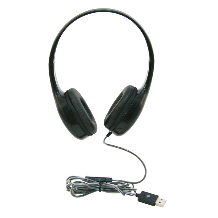 Califone KH-08 MUSB BK On-Ear Headset with Inline Microphone, USB, Black