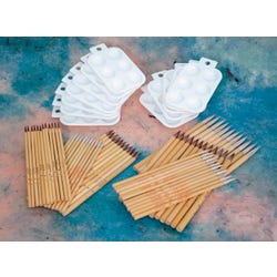 Royal Brush Ox and Goat Hair Bamboo Brush Classroom Assortment, Assorted Size, Pack of 84