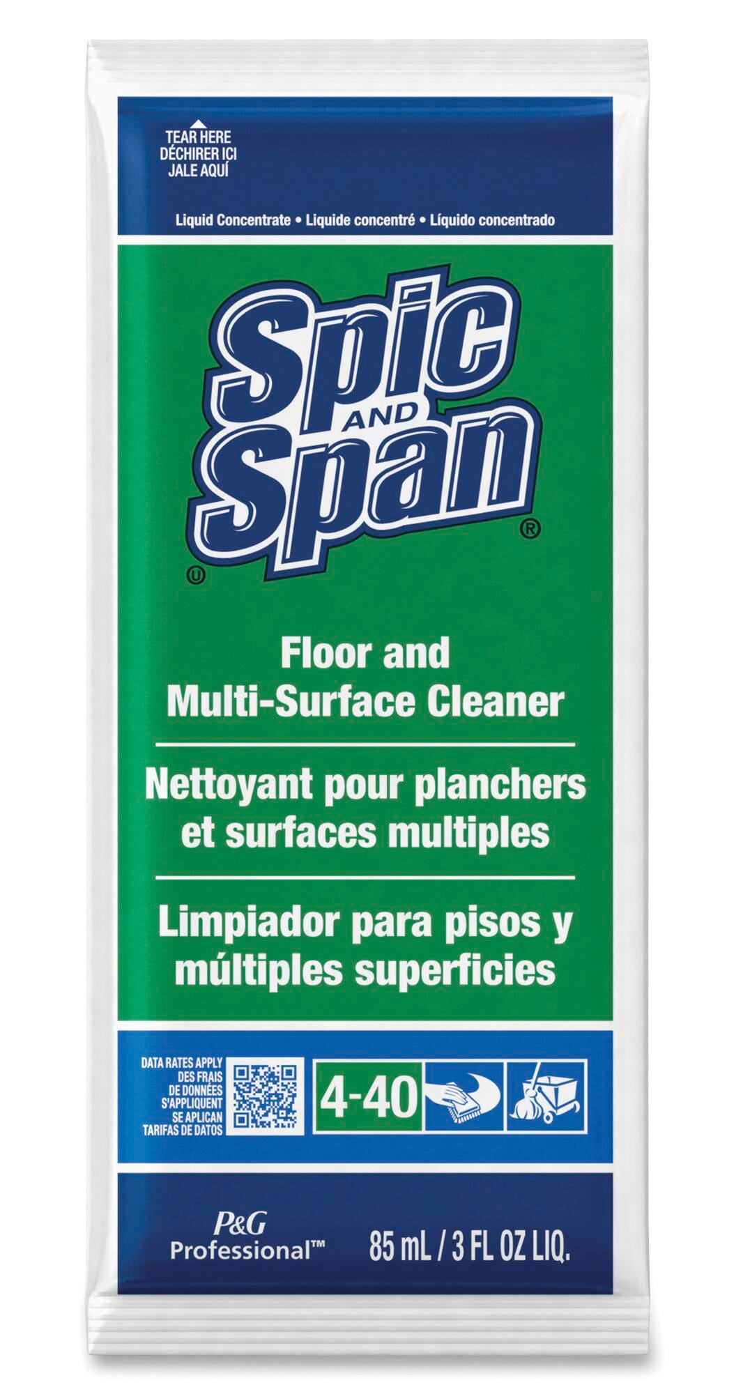Spic and Span Floor Cleaner, 3 Ounces, Green, Case of 45, Item Number 1573460