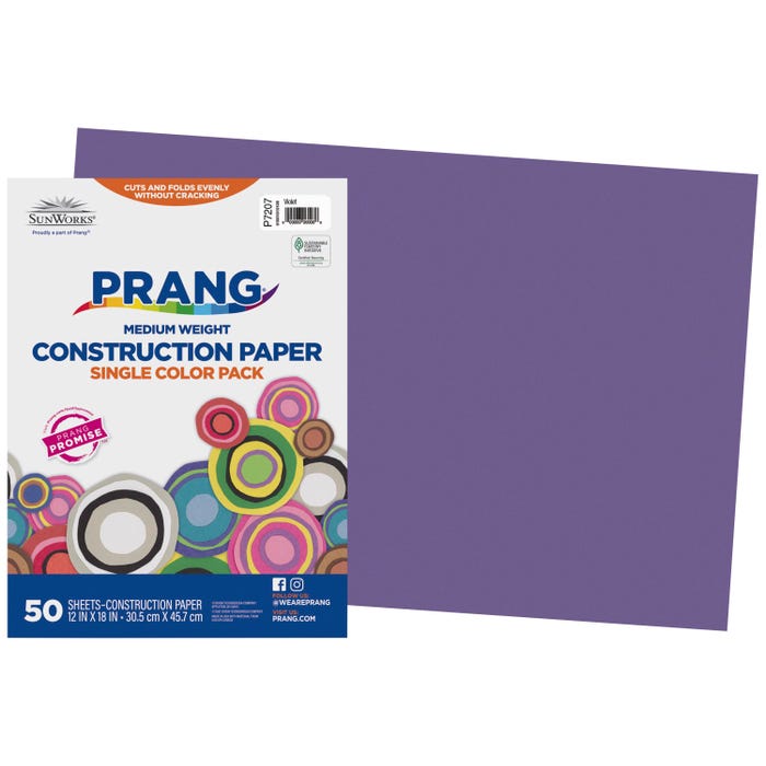 Prang Medium Weight Construction Paper, 12 x 18 Inches, Violet, 50 Sheets