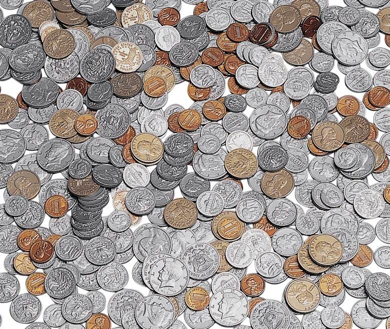 Achieve It! Assorted Plastic Play Coins, Set of 460, Item Number 2105077