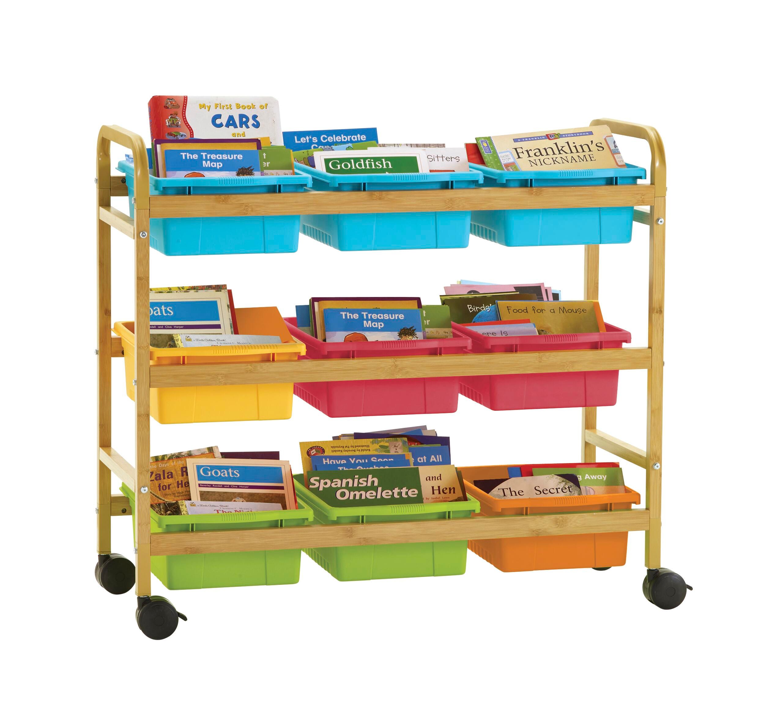 Copernicus Bamboo Book Browser Cart with Vibrant Tub Combo, Item Number 2091729