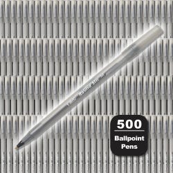 Image for BIC Round Stic Xtra Life Black Ballpoint Pens Medium 1.0 mm, 500 Count Bulk Pack from School Specialty