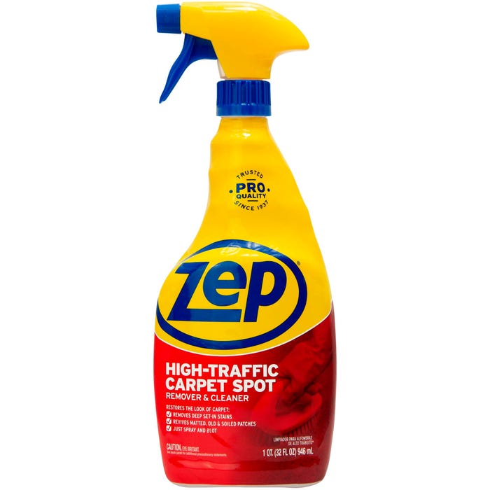 Zep High-Traffic Carpet Spot Remover & Cleaner Spray, 32 Fluid Ounces, Red