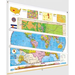 Social Studies COLORADO/U.S./WORLD MAP COMBO, Markable, Erasable, Grades 4-12, Item Number 1566296