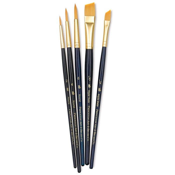 Princeton 9139 Economy Assorted Trim Paint Brush Set, Assorted Size, Blue, Set of 5