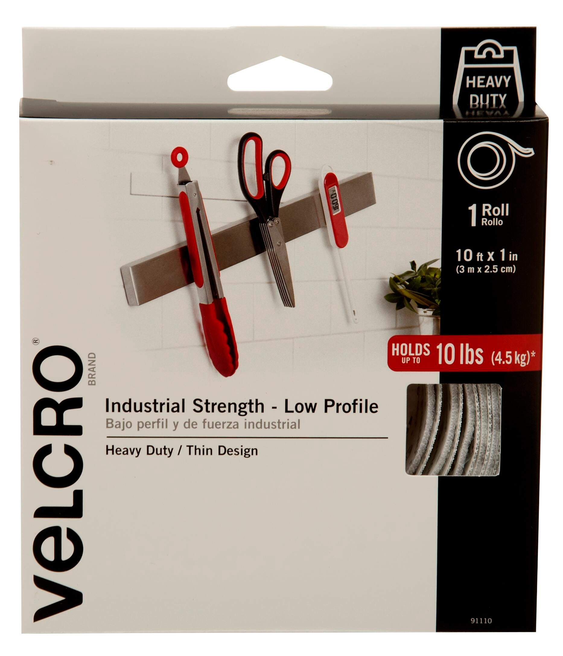 VELCRO Brand Ultra-Mate Heavy Duty Water Resistant Tape, 1 Inch x 10 Feet, White 2128993