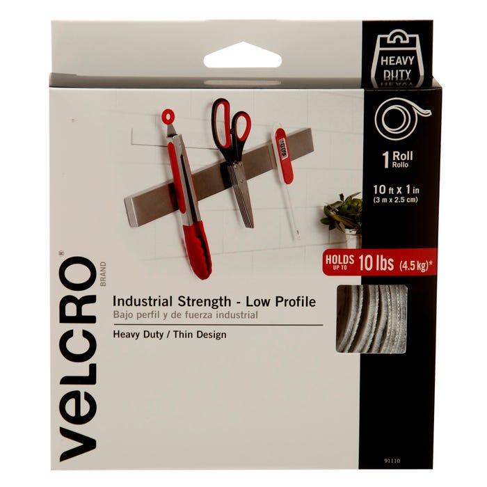 VELCRO Brand Ultra-Mate Heavy Duty Water Resistant Tape, 1 Inch x 10 Feet, White