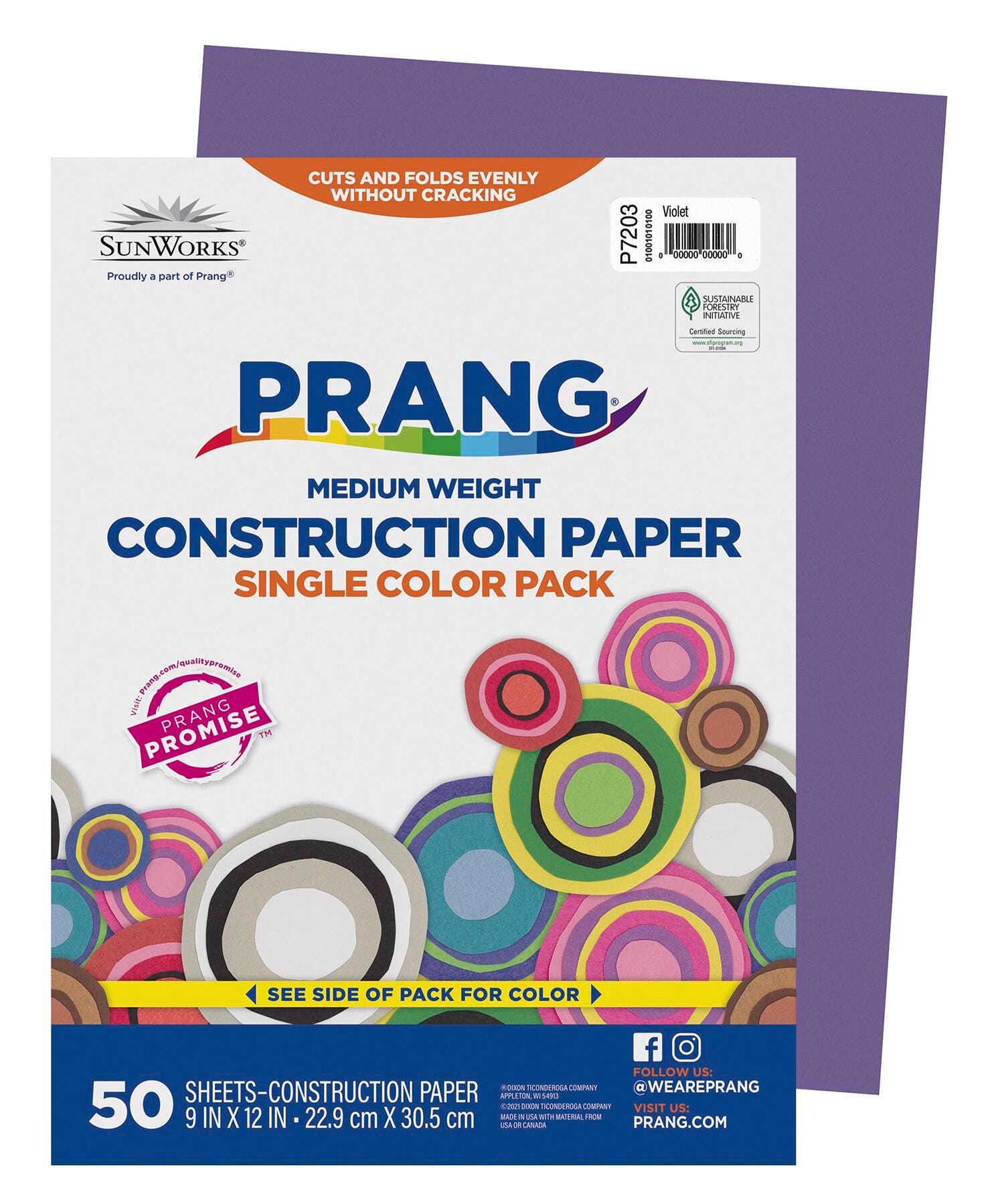 Prang Medium Weight Construction Paper, 9 x 12 Inches, Violet, 50 Sheets 201189