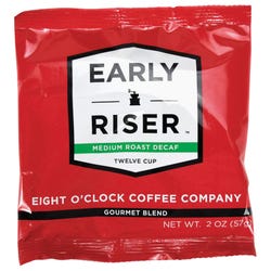 Coffee Pro Eight O'Clock Early Riser Decaf Coffee, Pack of 48, Item Number 2025974
