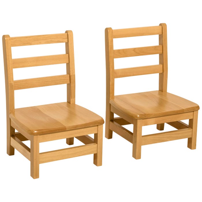 Wood Designs Deluxe Hardwood Chairs, 11-Inch Seat Height, 14 x 12-1/8 x 23 Inches, Natural, Set of 2
