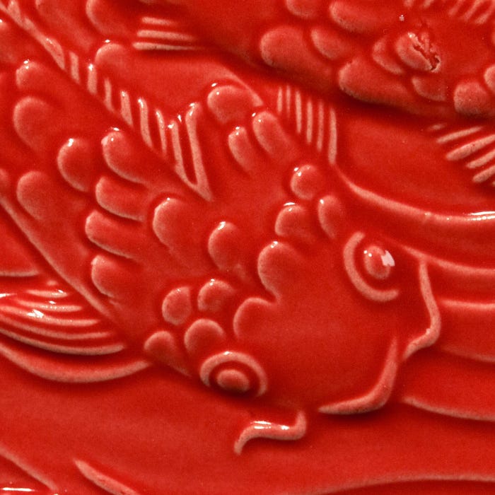 AMACO Low Fire Gloss Glaze, LG-58 Brilliant Red, Translucent, Pint