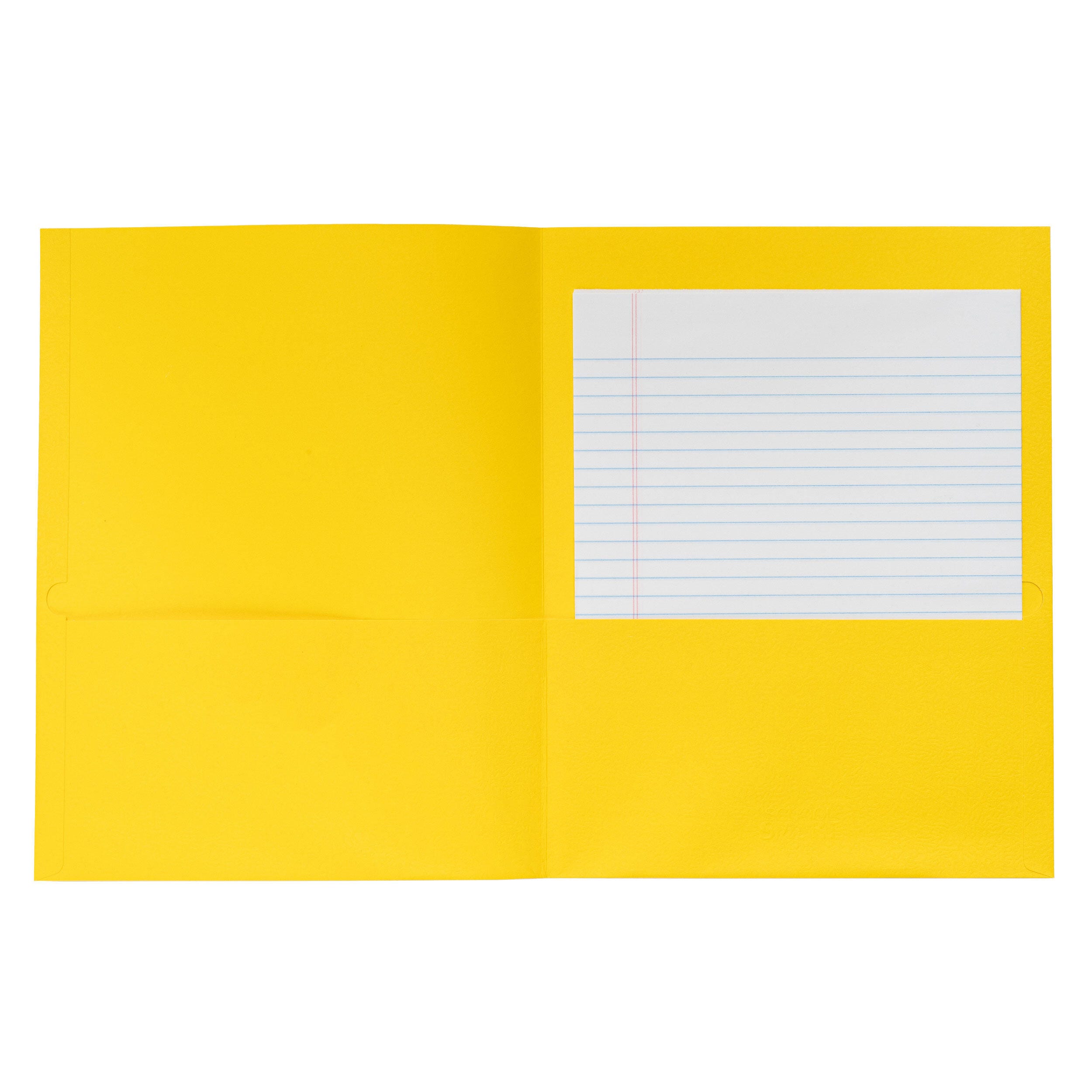 Image for School Smart Extra-Large Folders with Pockets, 9 x 12 Inches, Yellow, Pack of 25 from School Specialty