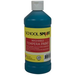 School Smart Washable Tempera Paint, Turquoise, 1 Pint Bottle Item Number 2002739