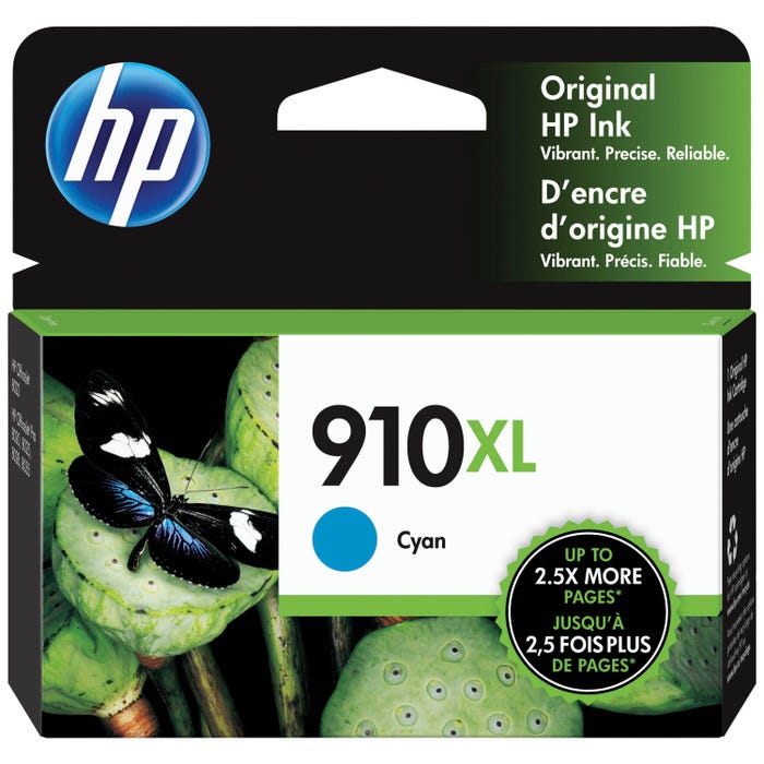 HP 910XL Ink Cartridge, 3YL62AN, Cyan