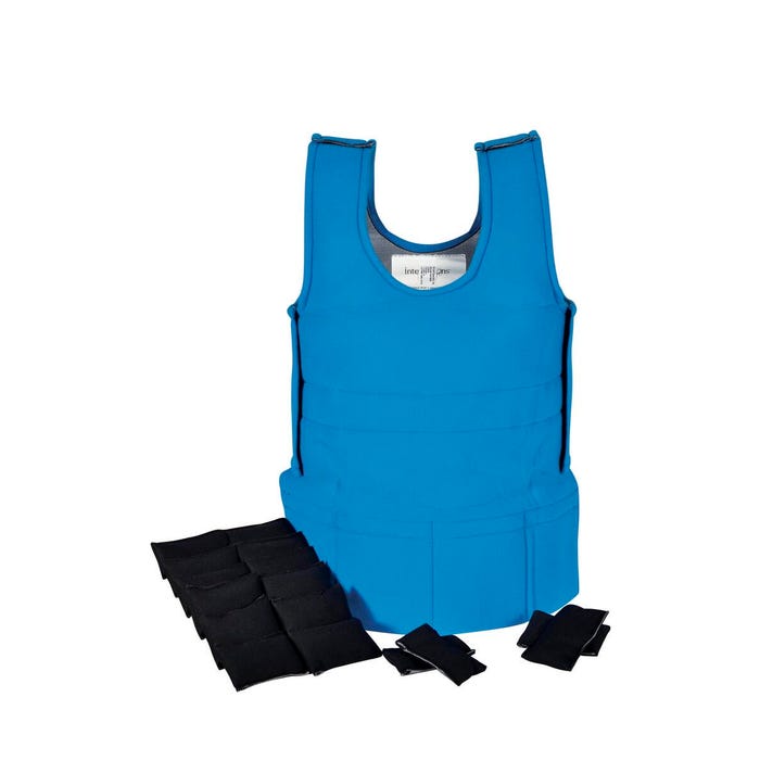 Abilitations Weighted 3 Pound Vest, Small, 30 x 15 to 20 Inches, Blue
