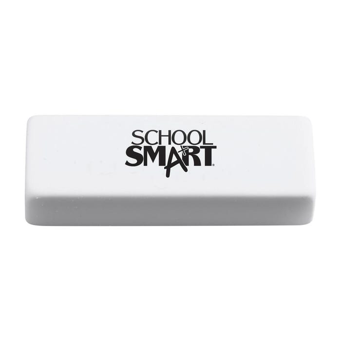 School Smart Vinyl Block Erasers, 2-1/2 x 7/8 x 1/2 Inches, White, Pack of 20