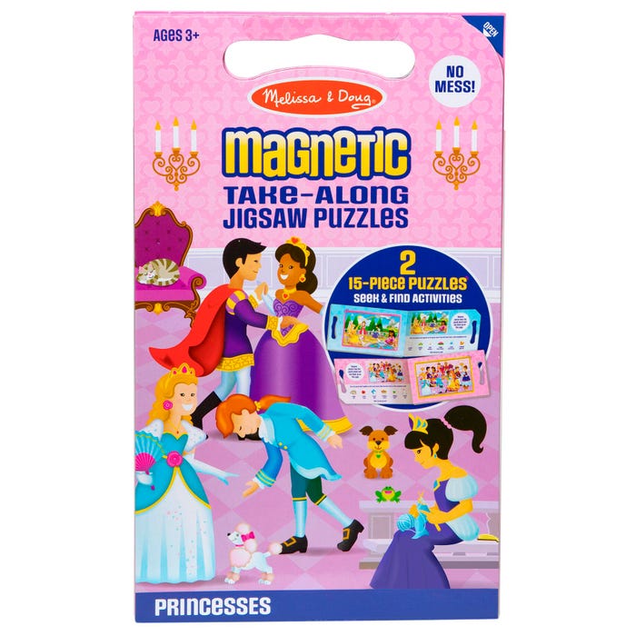 Melissa & Doug Take-Along Magnetic Jigsaw Puzzles - Princesses, 31 Pieces