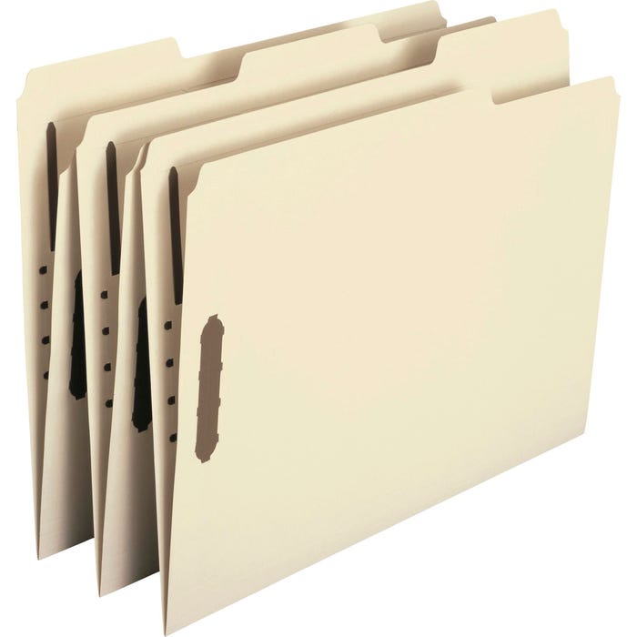 Smead Fastener Folders, Letter Size, 1/3 Assorted Cut Reinforced Tabs, 2 K-Style Fasteners, Manila, Pack of 50