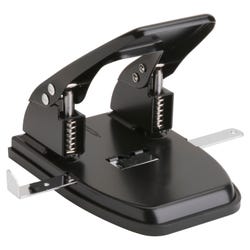 Business Source 2-Hole Punch, 9/32 Inch, 2-3/4 Inch Center, 30 Sheet Cap, Black, Item Number 1376911