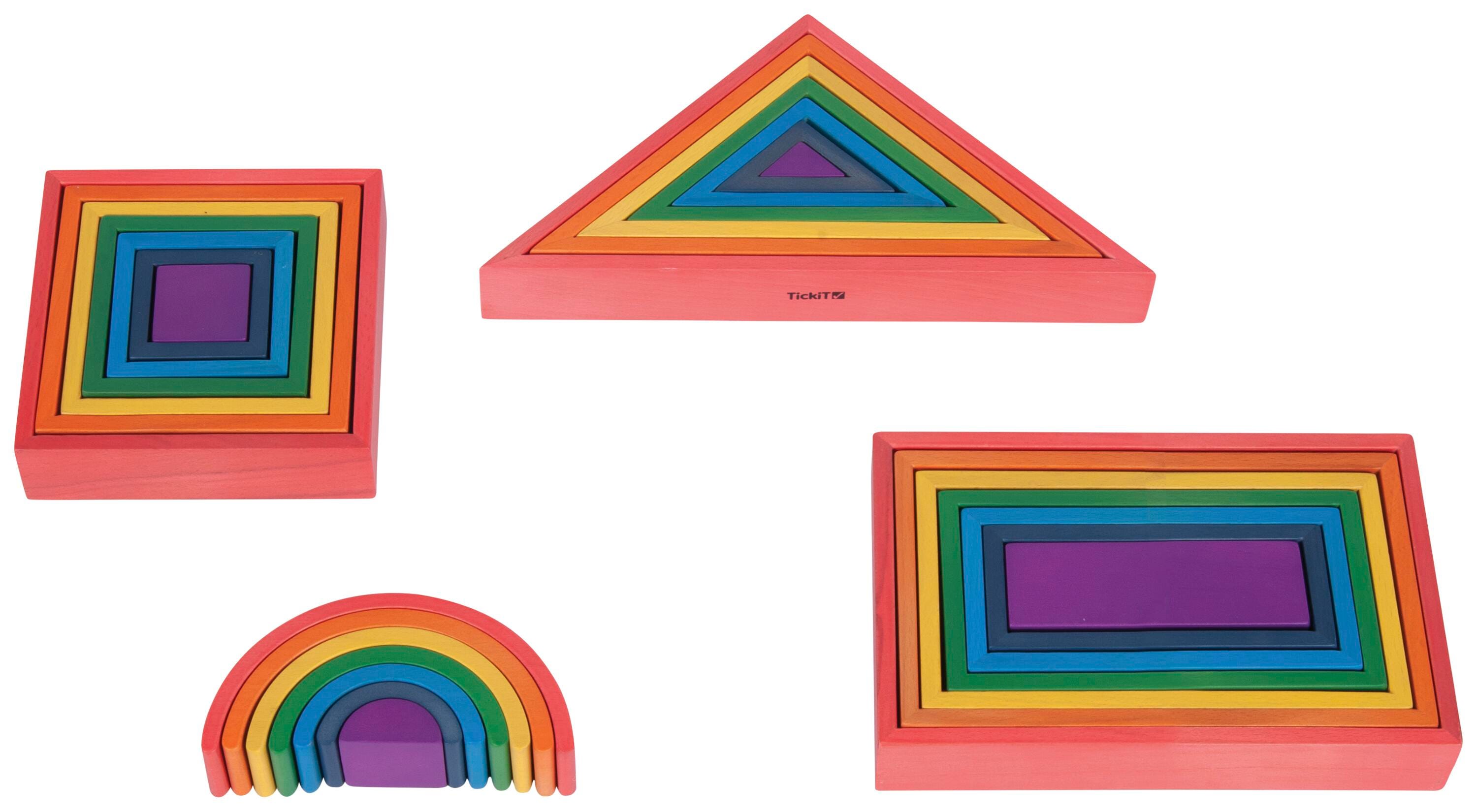 Image for TickiT Wooden Rainbow Architect Set, 28 Pieces from School Specialty