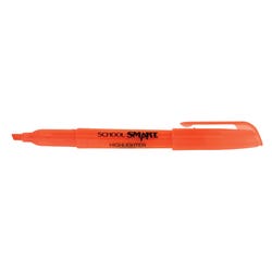 School Smart Pen Style Highlighters, Chisel Tip, Orange, Pack of 12 1298549