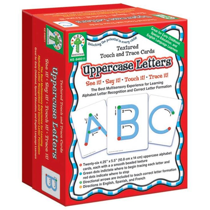 Carson Dellosa Textured Touch and Trace Cards, Uppercase