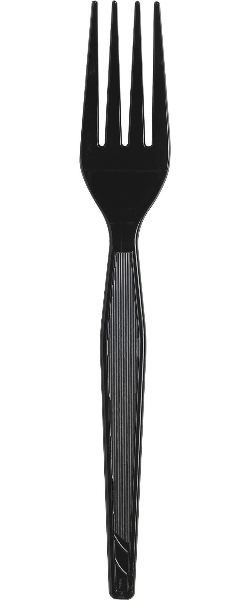 Image for Dixie Foods Durable Heavyweight Shatter Resistant Fork, Plastic, Black, Pack of 1000 from School Specialty