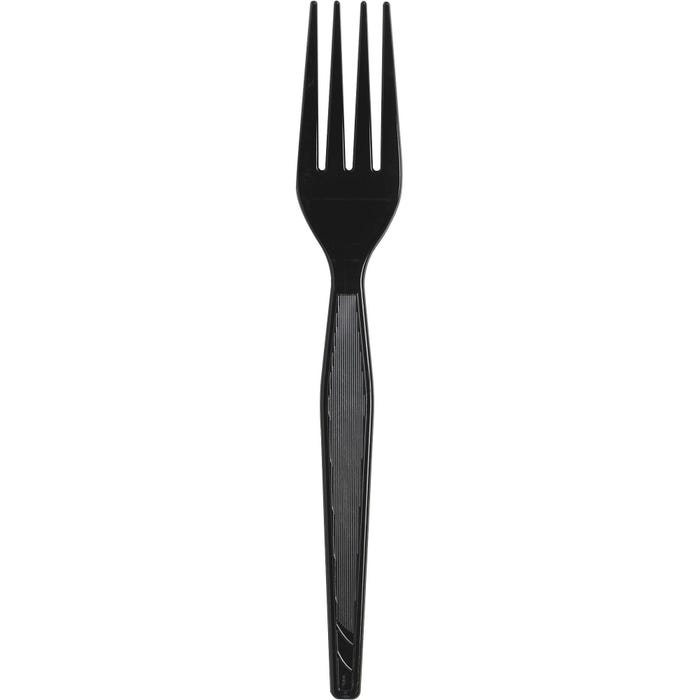 Dixie Foods Durable Heavyweight Shatter Resistant Fork, Plastic, Black, Pack of 1000