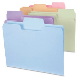 Smead SuperTab File Folders with Oversized Tabs, Letter Size, 1/3 Cut Tabs, Assorted Pastel Colors, Pack of 100