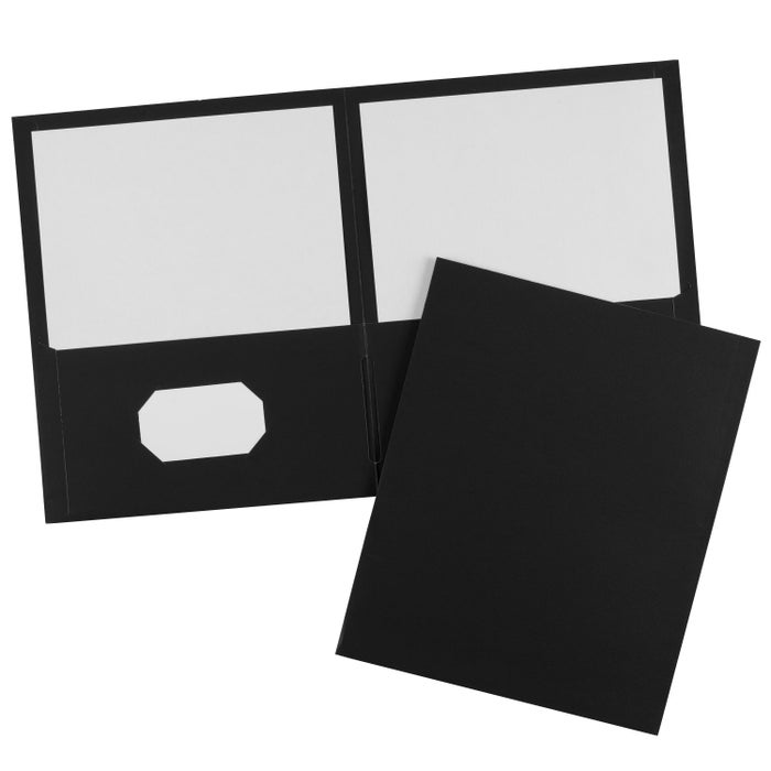 Avery 2-Pocket Folder, 40 Sheet Capacity, Black, Pack of 25