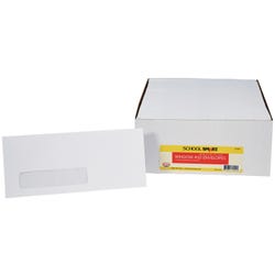School Smart Window Envelopes with Gummed Flap Closure, No 10, White, Pack of 500 2013889