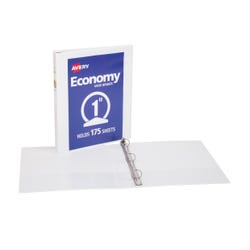 Avery Economy Round Ring View Binder, 1 Inch, White 1565390