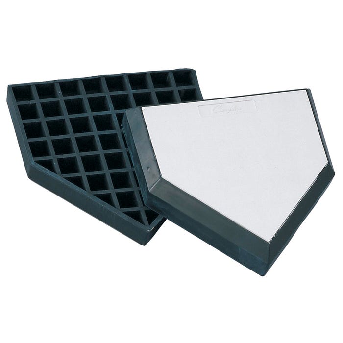 Champion Sports Pro Bury All Home Plate with Waffle Bottom, White and Black