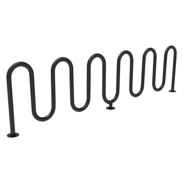UltraSite Contemporary Loop Bike Rack with Round Tubing, 13 Bikes, In Ground Mount