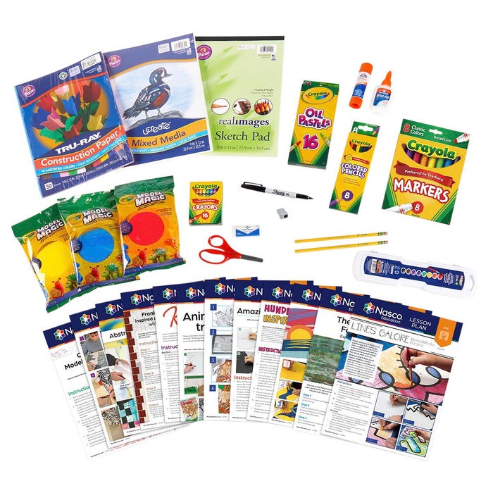 Nasco Elementary Student Art Kit with 12 Project Guides
