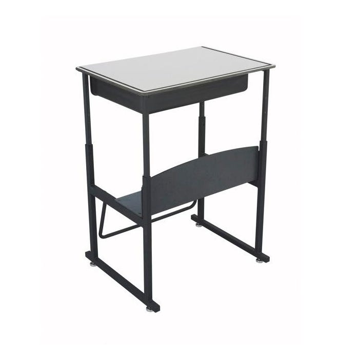 AlphaBetter Stand Up Desk with Book Box, Gray Phenolic Top, Adjustable, 27 x 22 x 27 to 42 Inches